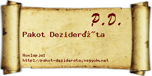 Pakot Dezideráta névjegykártya